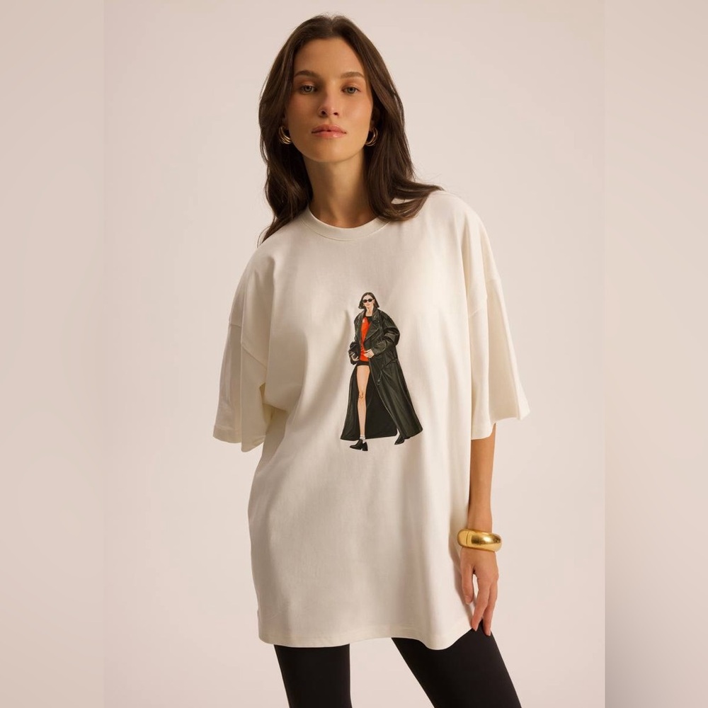 Oversized Graphic T Shirt Women Cotton Loose Fit Trendy Tee